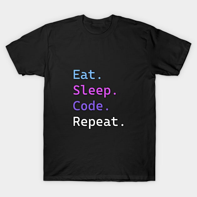 Eat Sleep Code Repeat Vaporwave Themed T-Shirt by Open Studios